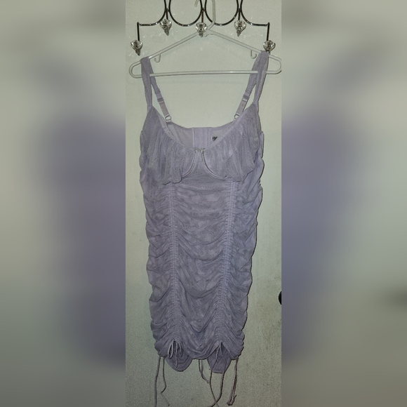 Torrid Purple Mesh Drawstring Chemise 3 3x 2x - Picture 5 of 8